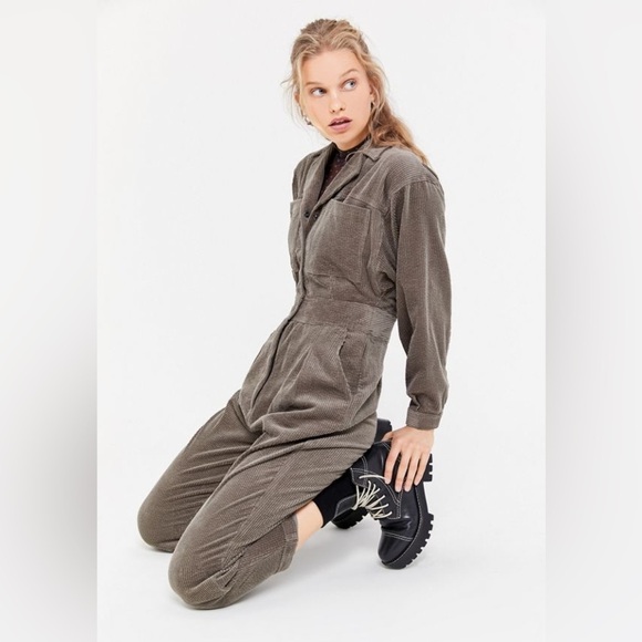 BDG Hans Brown Coverall Corduroy Jumpsuit - Picture 1 of 8